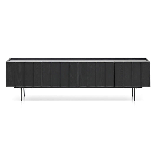 CTV8446-KD 2m Wooden TV Entertainment Unit - Full Black