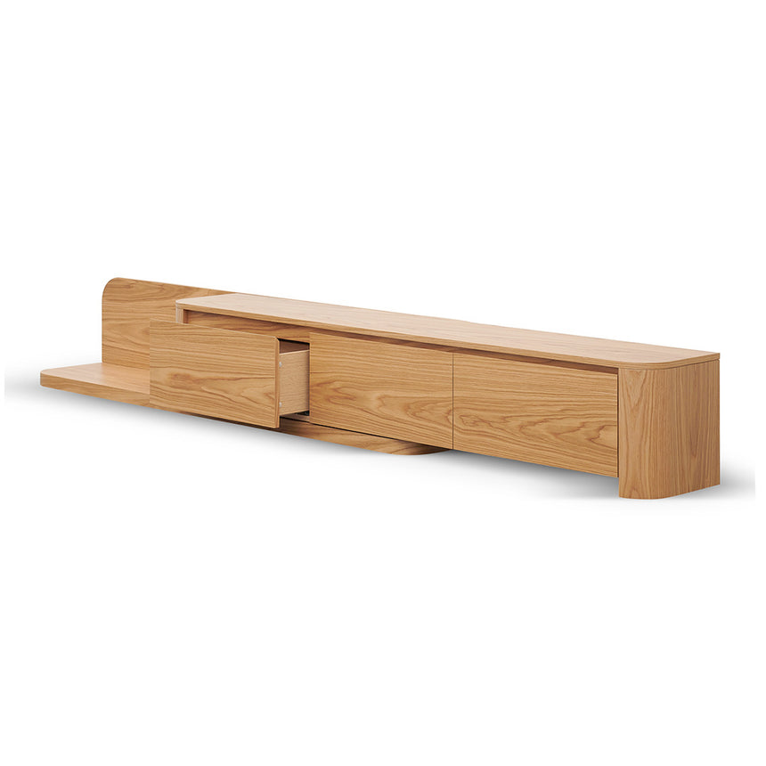 Expandable TV Entertainment Unit | Natural Oak | Myka Home - View 6