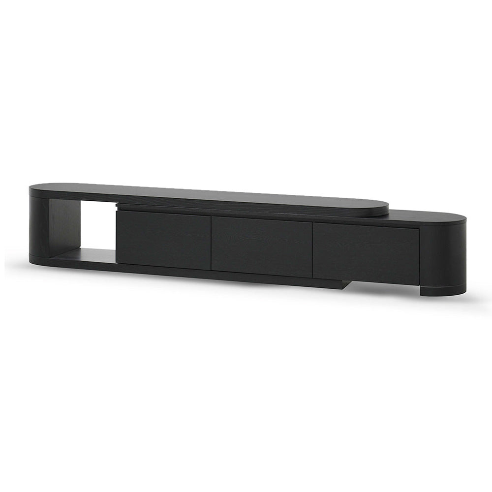 Extendable TV Entertainment Unit | Full Black Oak | Myka Home