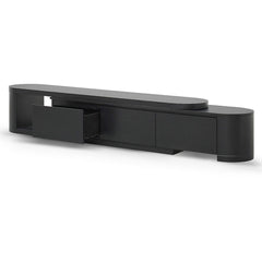 Extendable TV Entertainment Unit | Full Black Oak | Myka Home