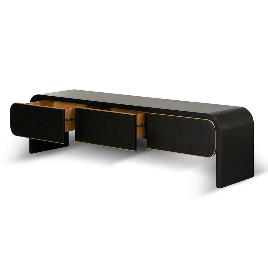 2m TV Entertainment Unit | Textured Espresso Black | Myka Home - View 3