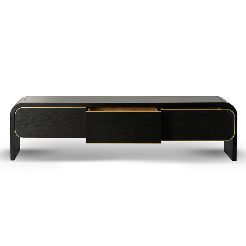 2m TV Entertainment Unit | Textured Espresso Black | Myka Home - View 5