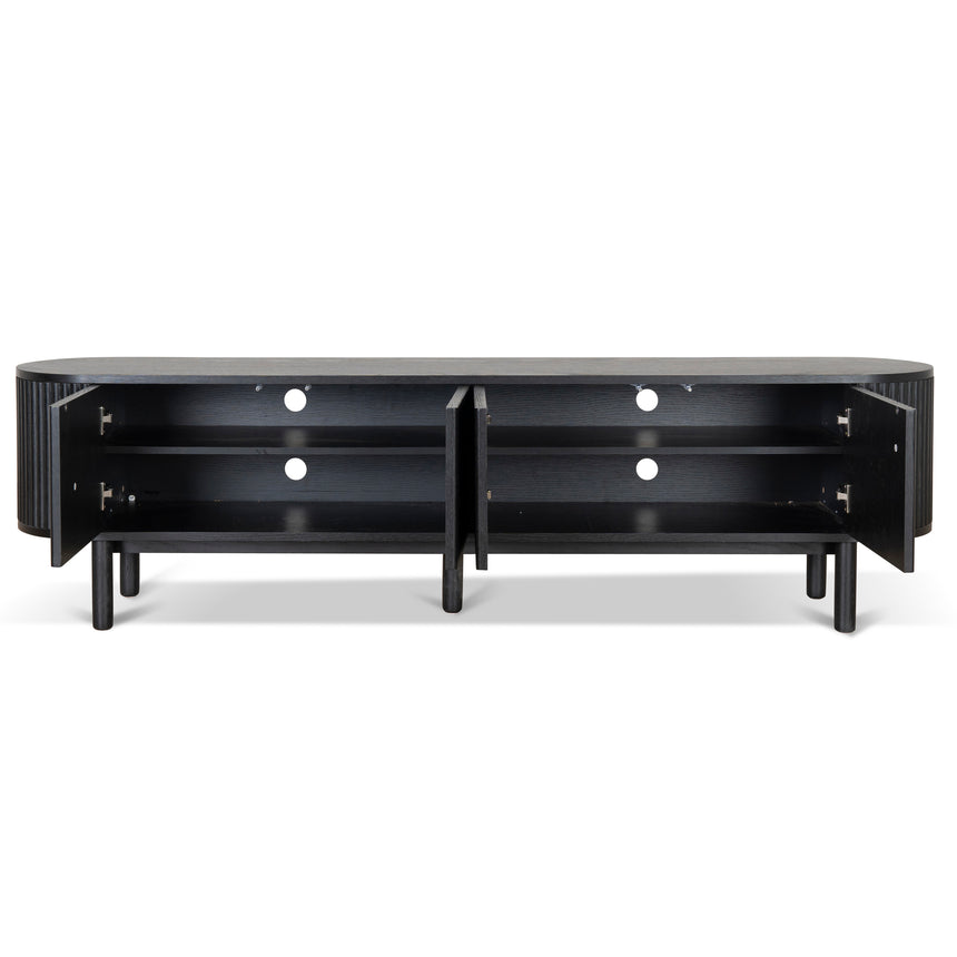 2m TV Entertainment Unit | Full Black | Myka Home - View 3