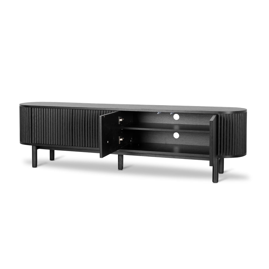 2m TV Entertainment Unit | Full Black | Myka Home - View 4