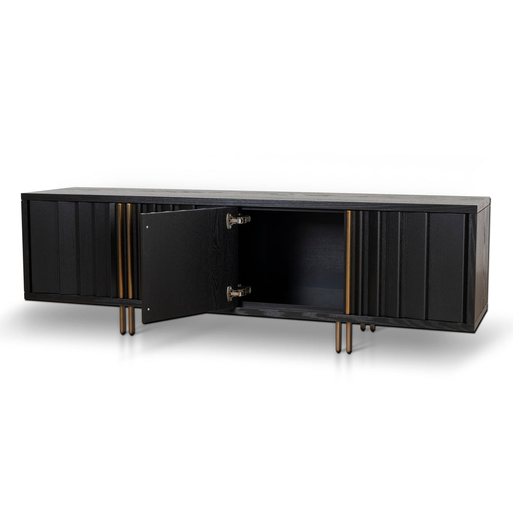 2m TV Entertainment Unit | Textured Espresso Black | Myka Home - View 5