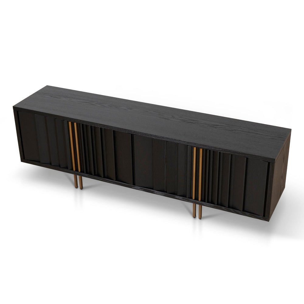 2m TV Entertainment Unit | Textured Espresso Black | Myka Home - View 3