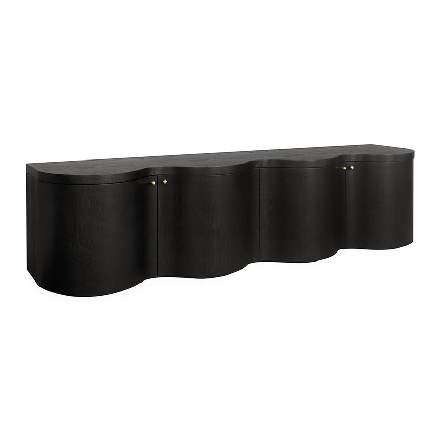 2.15m TV Entertainment Unit | Textured Espresso Black | Myka Home