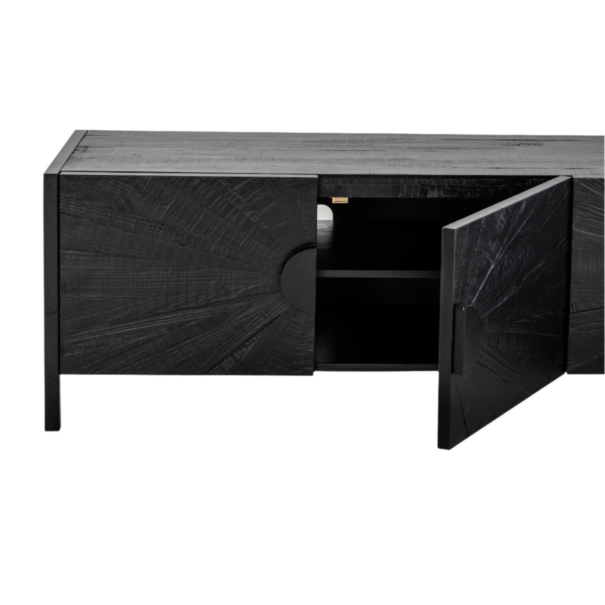 2.1m Wooden TV Entertainment Unit | Black | Myka Home - View 7