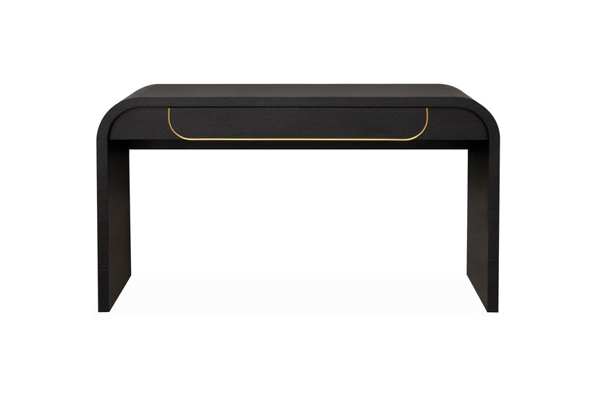 1.4m Console Table - Textured Espresso Black - View 2