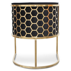 CLC2612-BS Lounge Chair In Black Velvet Seat - Brushed Gold