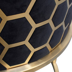 CLC2612-BS Lounge Chair In Black Velvet Seat - Brushed Gold