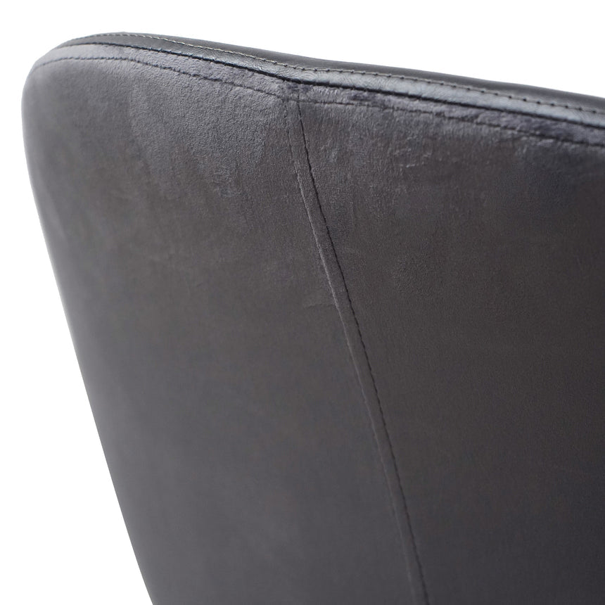 PU Leather Dining Chair - Antique Black - Charcoal Velvet (Set of 2) - View 6
