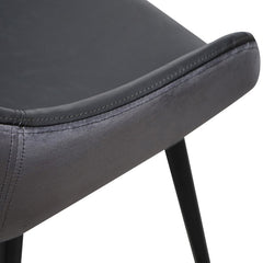Ex Display - CDC2750-SE - PU Leather Dining Chair - Antique Black - Charcoal Velvet