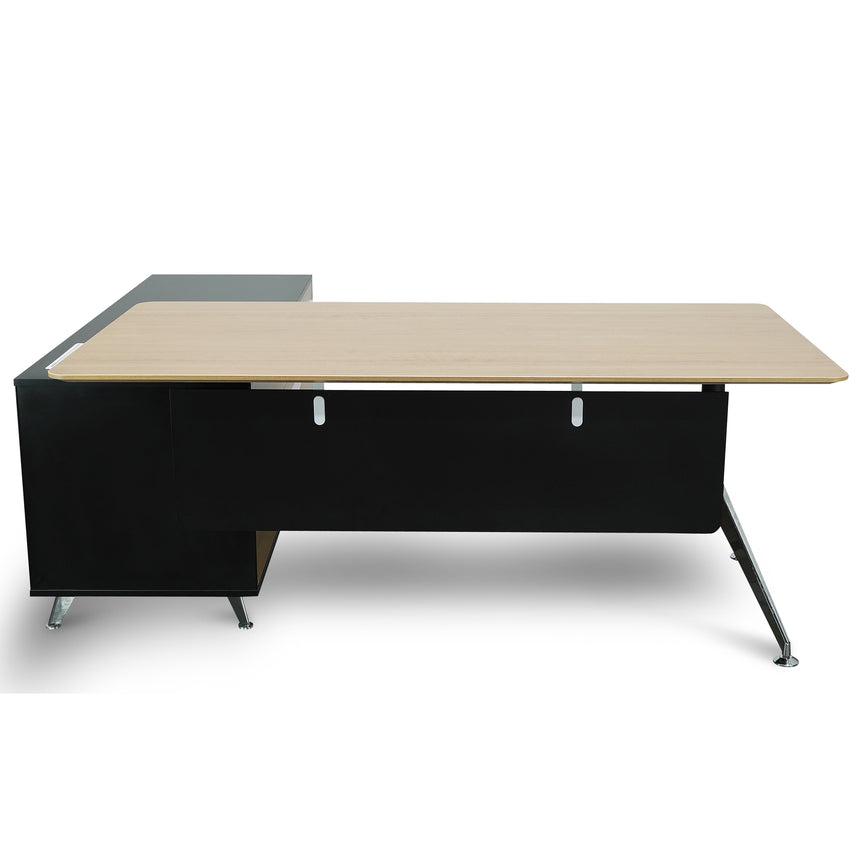 1.95m Executive Desk Right Return | Black Frame with Natur | Myka Home - View 4
