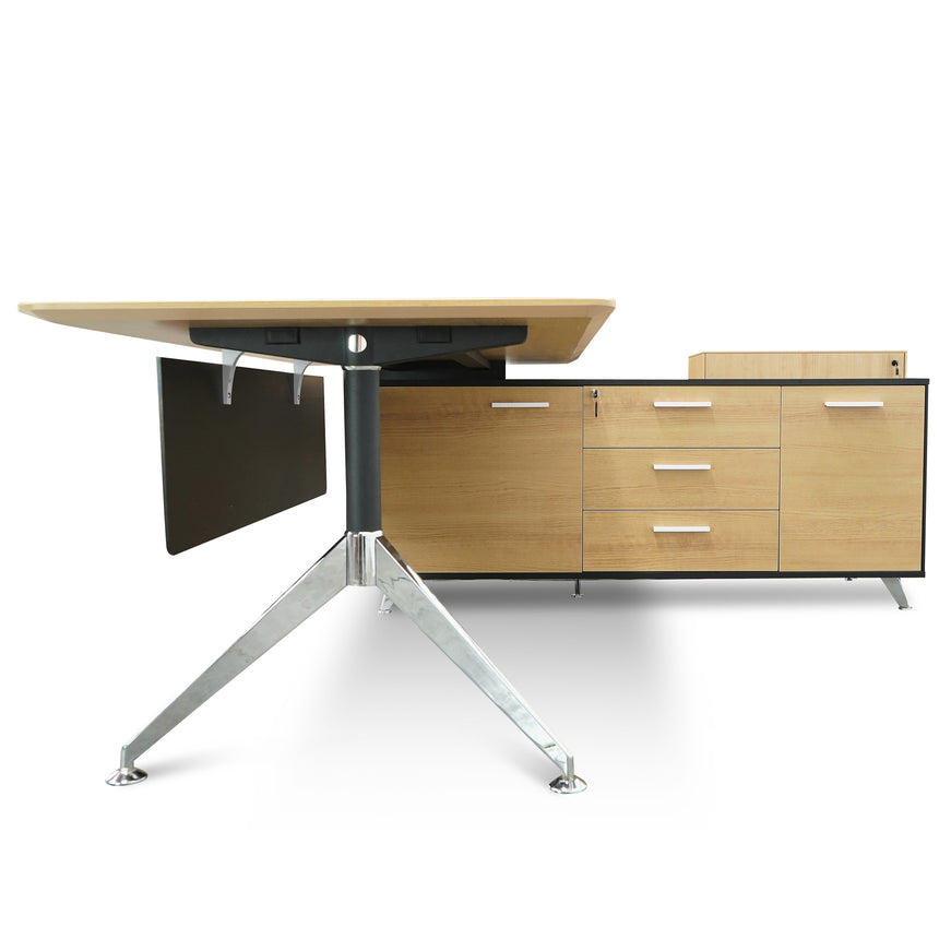 1.95m Executive Desk Right Return | Black Frame with Natur | Myka Home - View 5