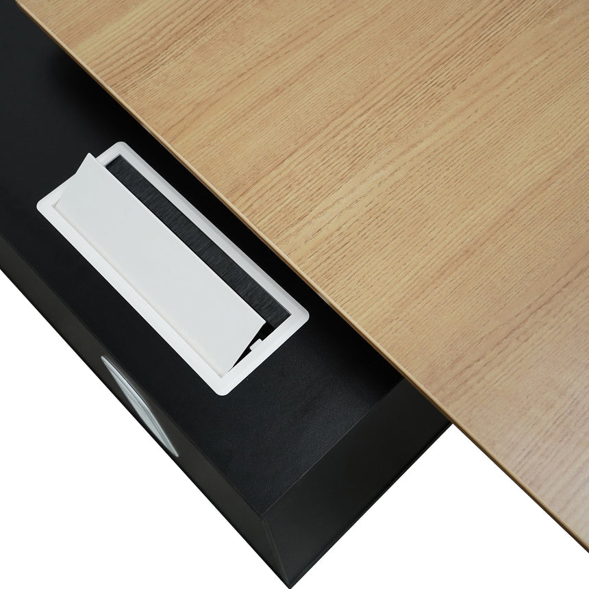 1.95m Executive Desk Right Return | Black Frame with Natur | Myka Home - View 10