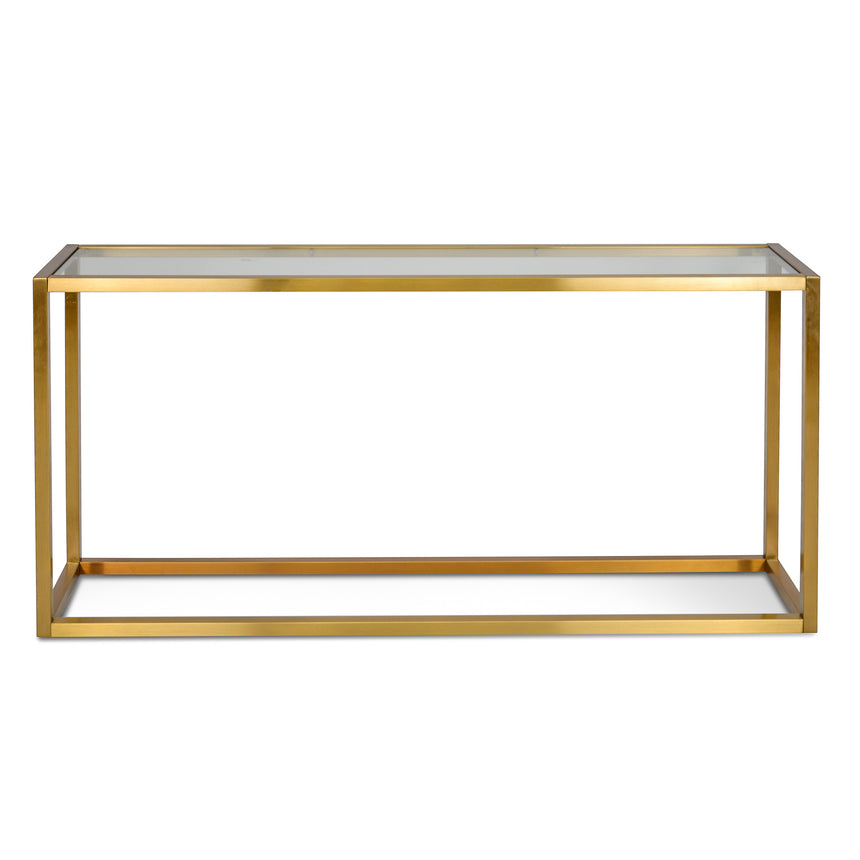 Glass Console Table - Tempered Glass -  Steel Base - View 2
