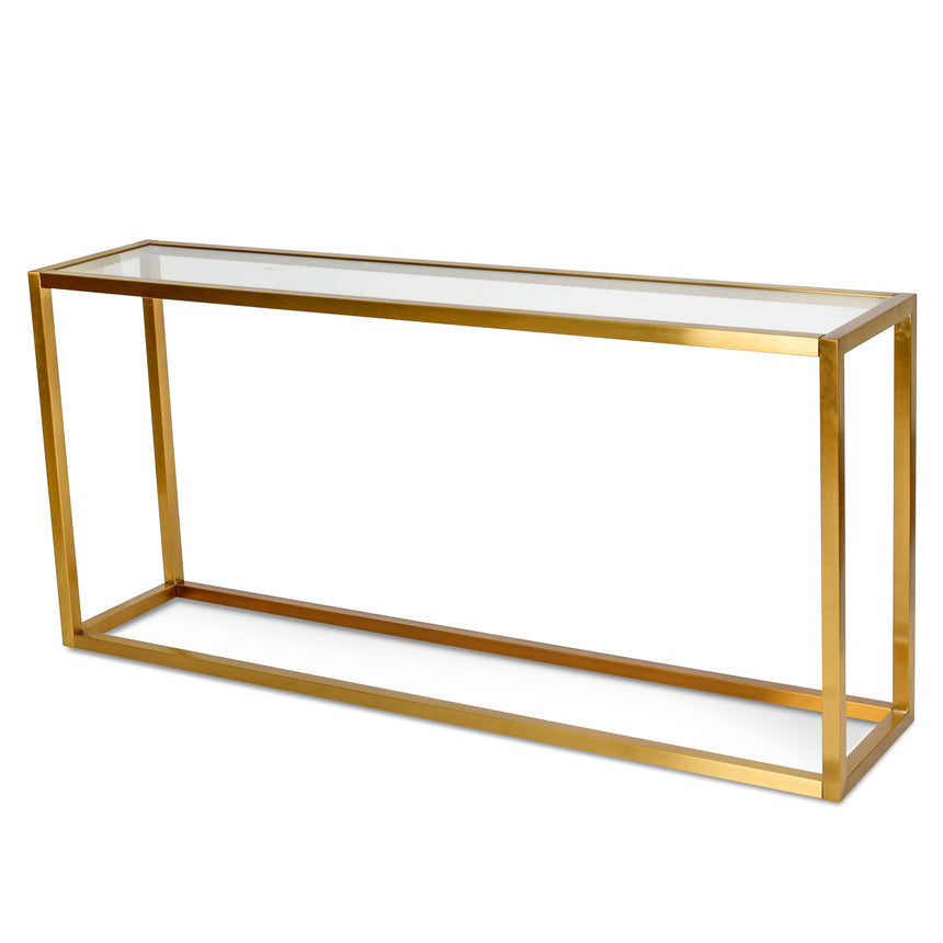 Glass Console Table - Tempered Glass -  Steel Base - View 3