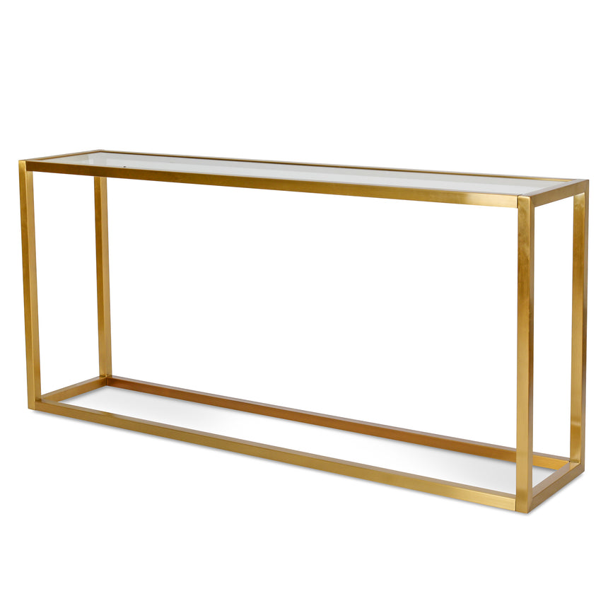 Glass Console Table - Tempered Glass -  Steel Base