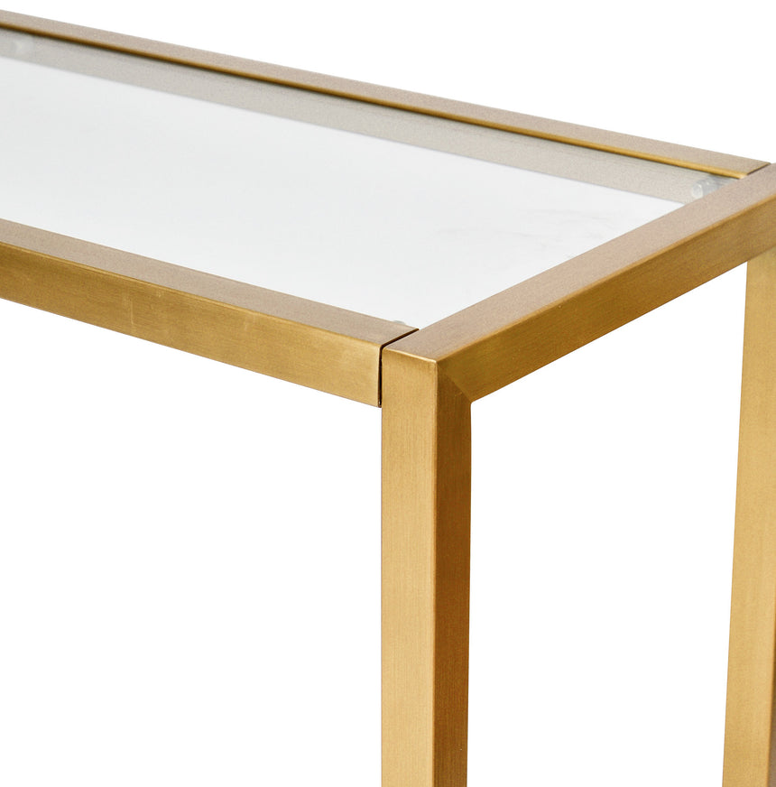 Glass Console Table - Tempered Glass -  Steel Base - View 5