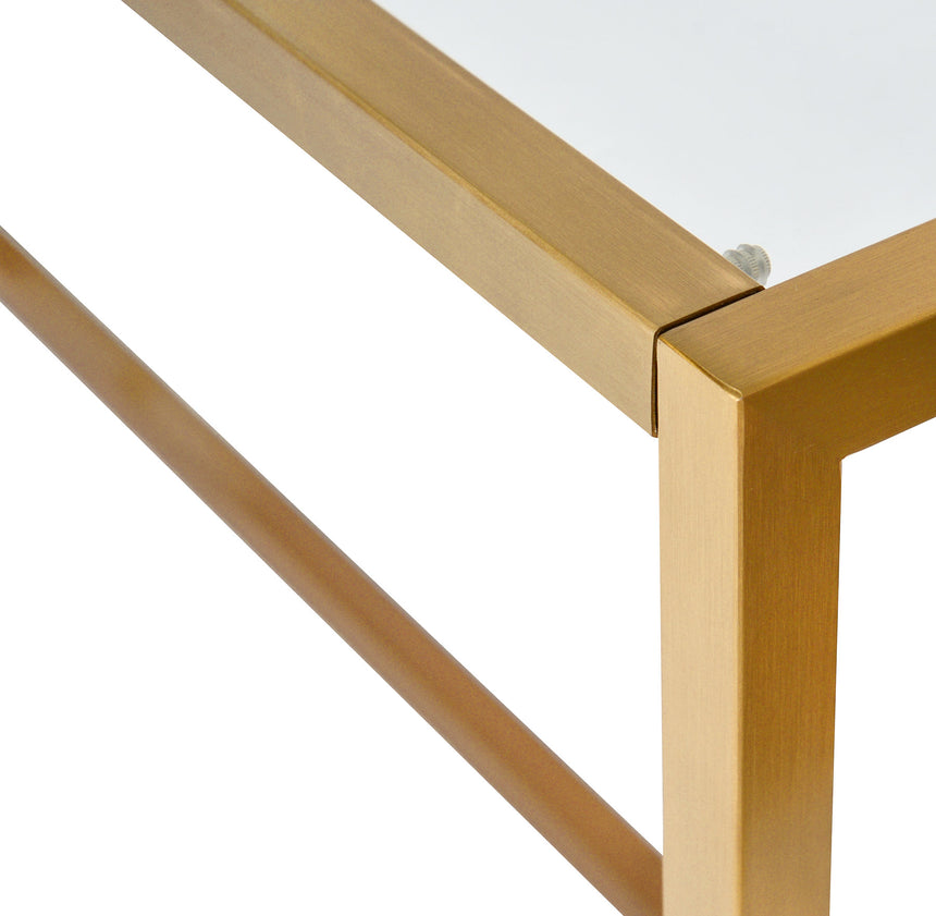 Glass Console Table - Tempered Glass -  Steel Base - View 6