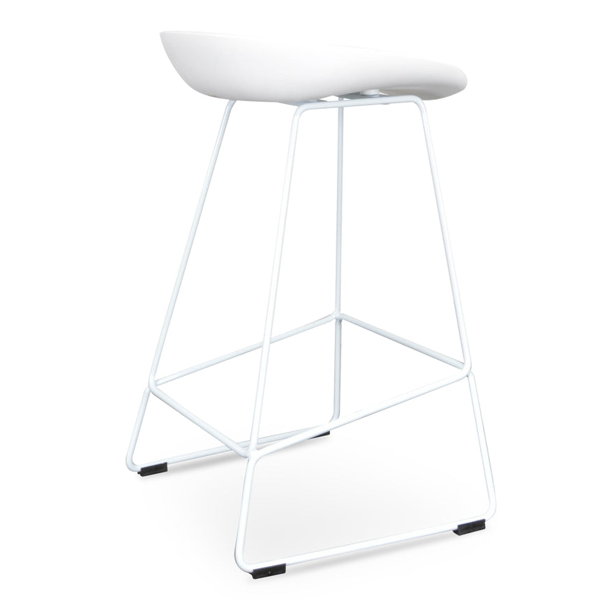 65cm Bar Stool - white Seat With white metal Frame - View 4