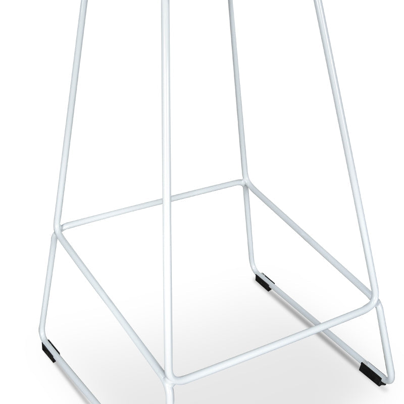 65cm Bar Stool - white Seat With white metal Frame - View 5