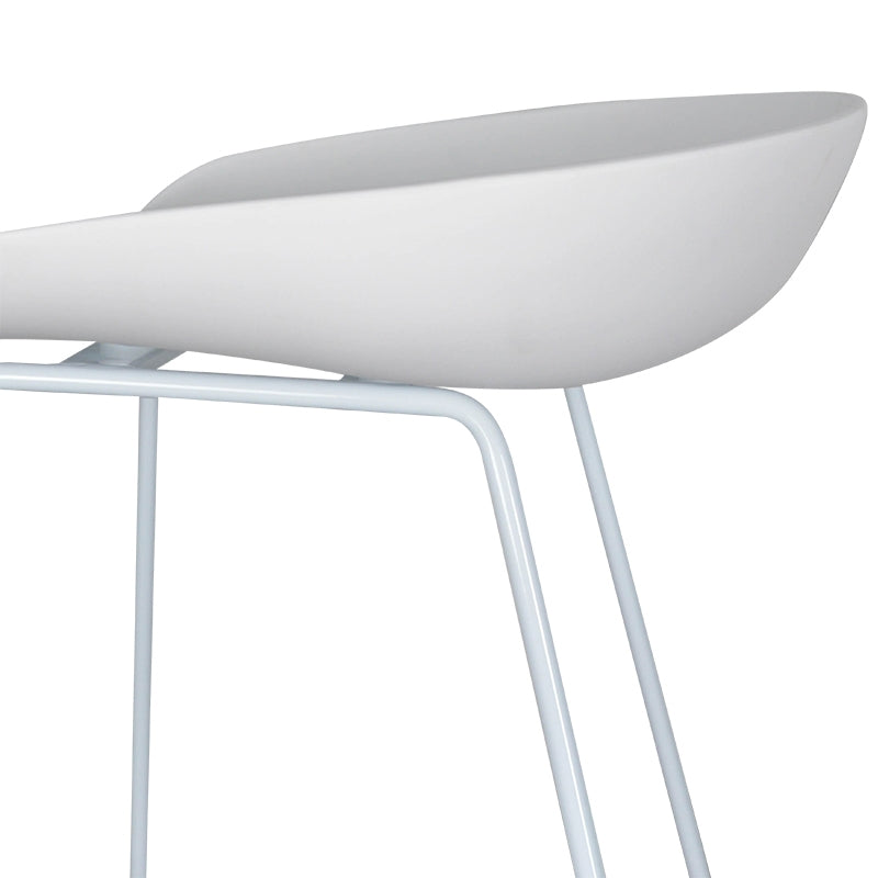 65cm Bar Stool - white Seat With white metal Frame - View 8