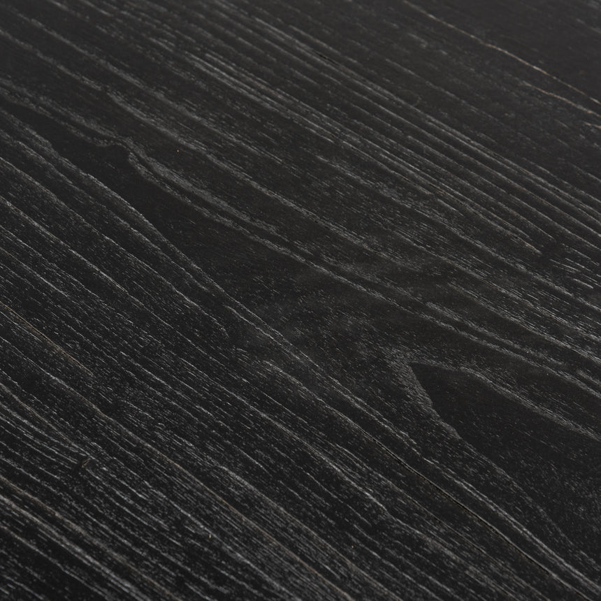 Reclaimed 140cm Round Dining Table - Rustic Black - View 5