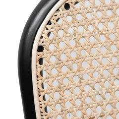 Ex Display - CDC6382-SD Black Cushion Dining Chair - Natural Rattan