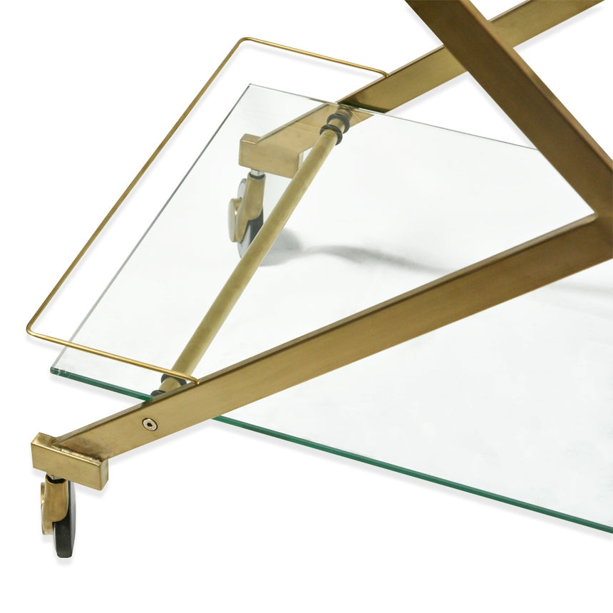 Brushed Gold Bar Cart - View 3