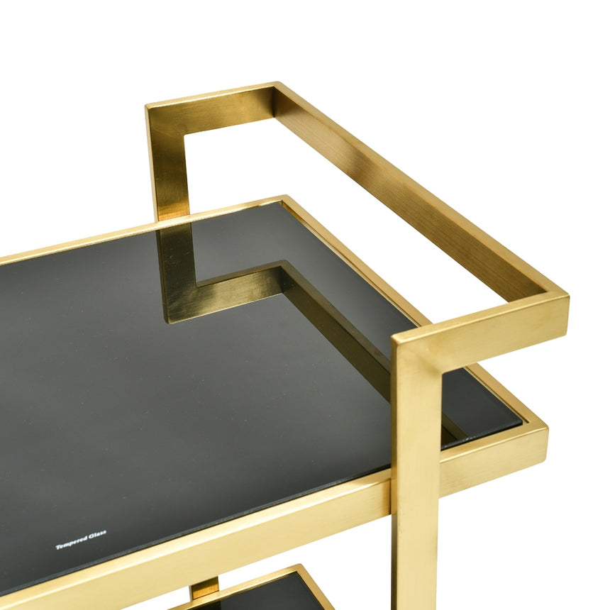Bar Cart - Tempered Glass - Gold  Base - View 6