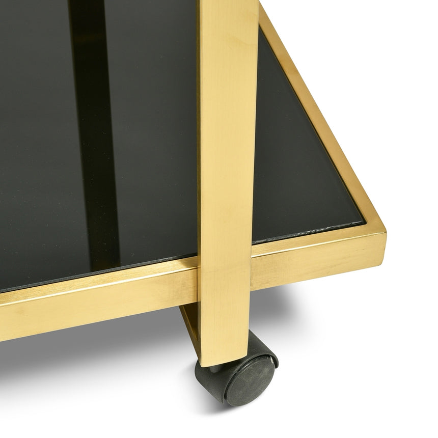 Bar Cart - Tempered Glass - Gold  Base - View 5