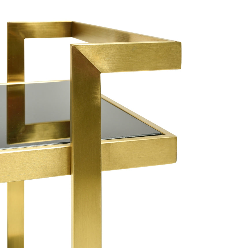 Bar Cart - Tempered Glass - Gold  Base - View 7