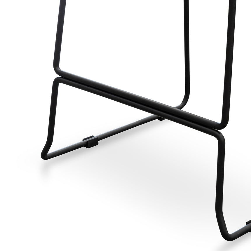 Bar Stool With Natural Timber Seat - Black Frame - View 8