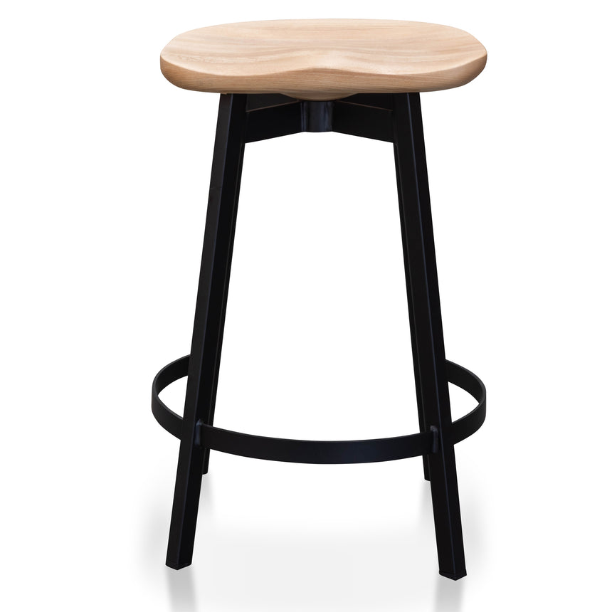 Bar Stool In Matt Black - Natural - View 3