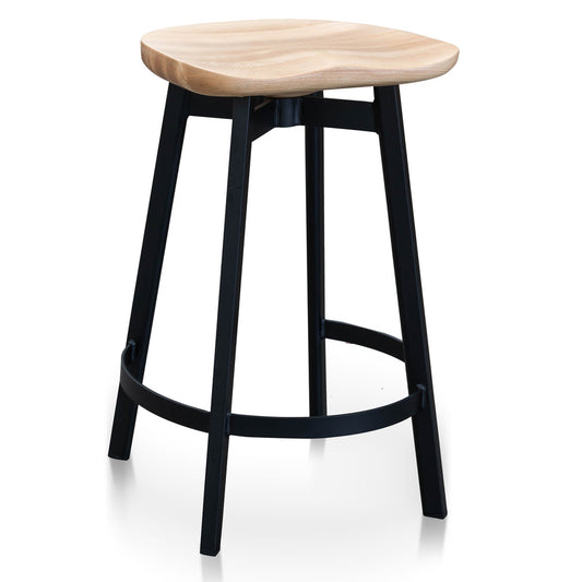 Ex Display - CBS2565-SU Bar Stool In Matt Black - Natural