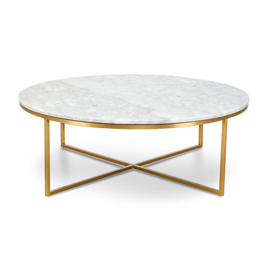 Ex Display - CCF1051-DW 100cm Round Marble Coffee Table