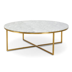 Ex Display - CCF1051-DW 100cm Round Marble Coffee Table
