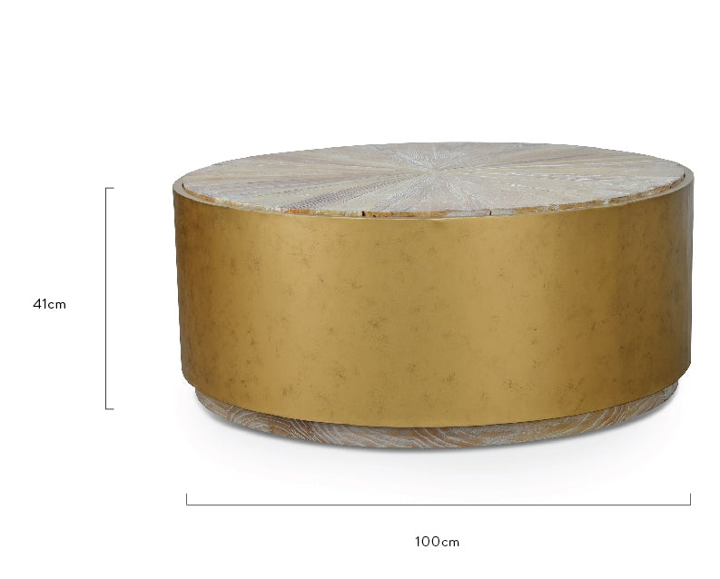 1m Round Elm Coffee Table - View 6
