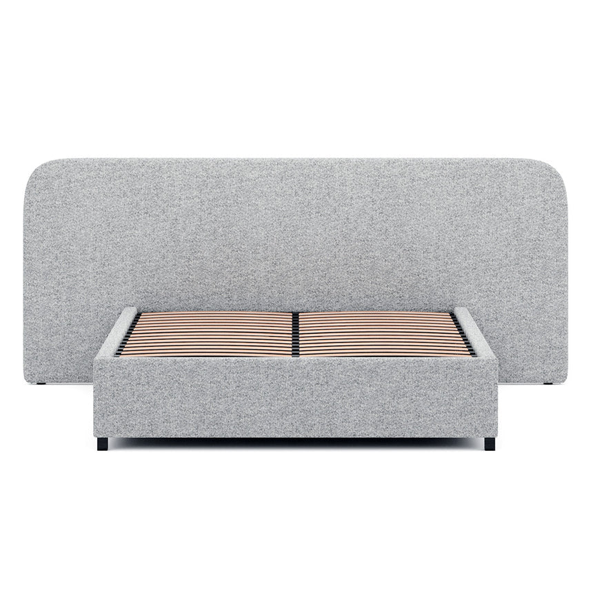 Queen Sized Bed Frame - Dusty Pepper Boucle with Storage - View 2