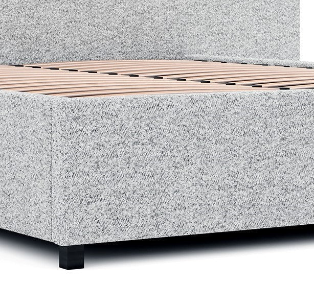 Queen Sized Bed Frame - Dusty Pepper Boucle with Storage - View 5