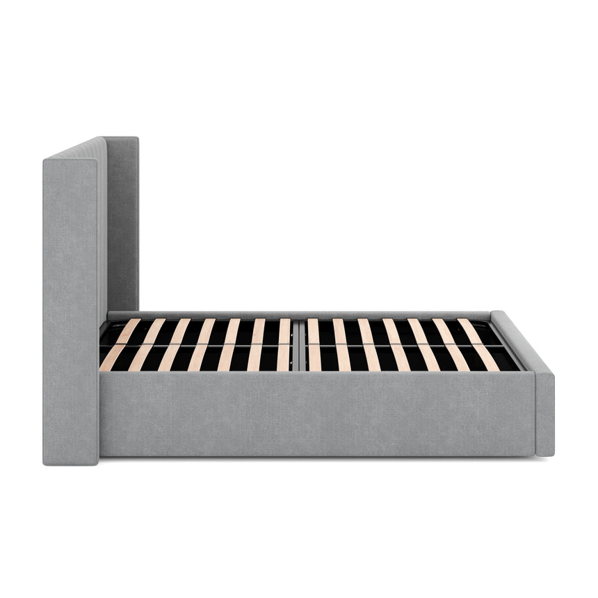 Wide Base Queen Sized Bed Frame - Flint Grey - View 3
