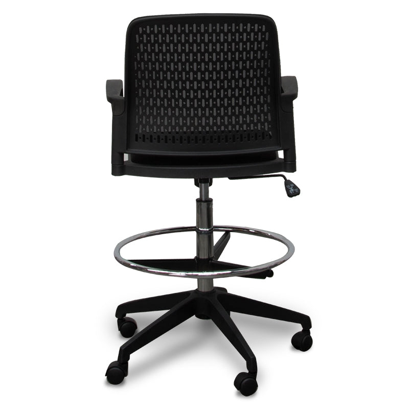 Drafting Office Chair | Black | Myka Home - View 3