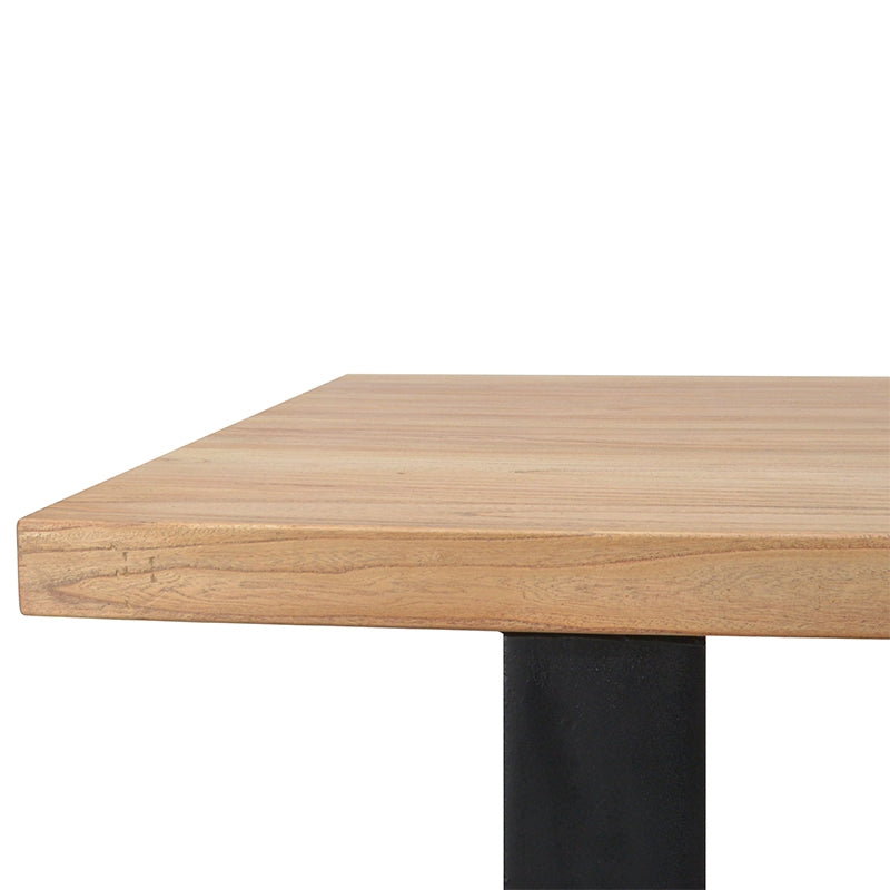 Reclaimed Elm Wood 170cm Dining Table - Rustic Natural - View 3