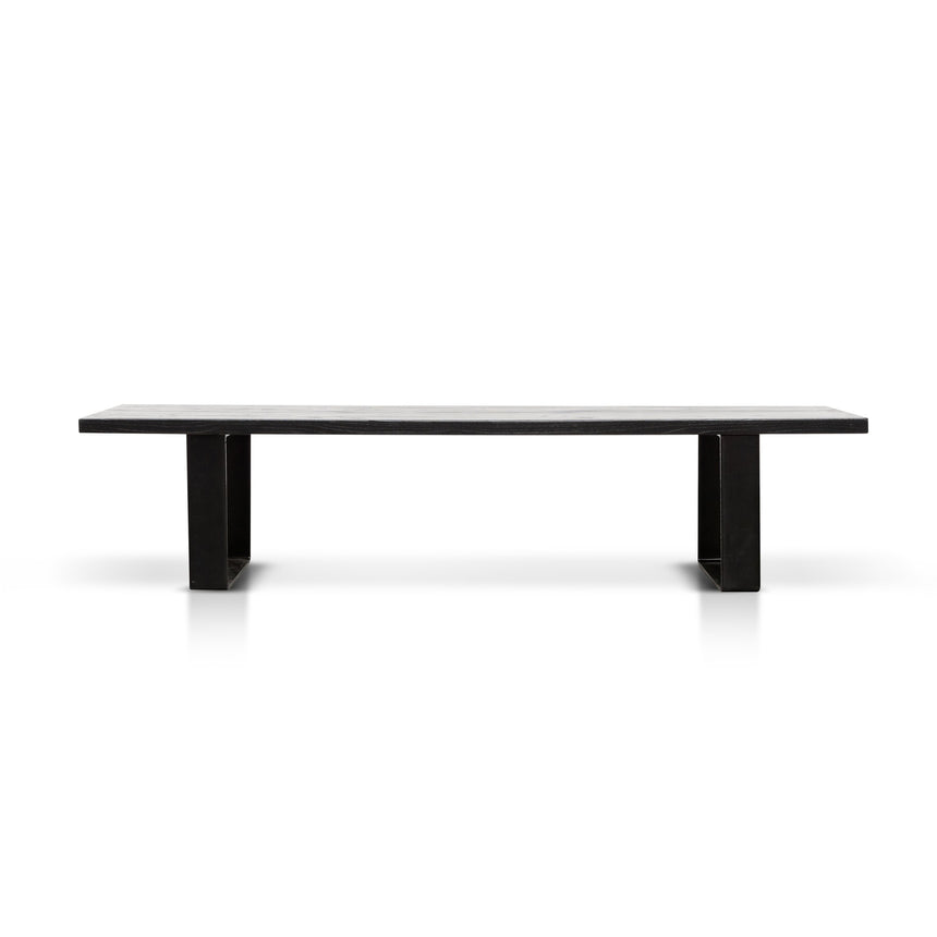 2m Reclaimed Wood Bench - Black - View 2