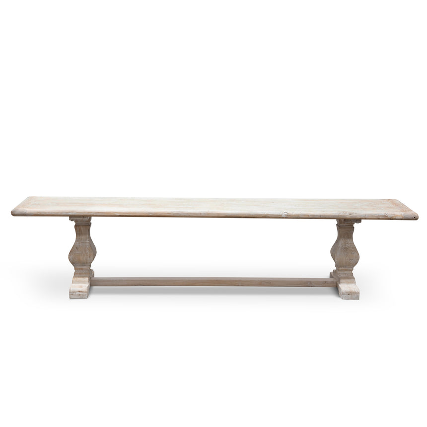 2m Reclaimed ELM Wood Bench - White Washed - View 2