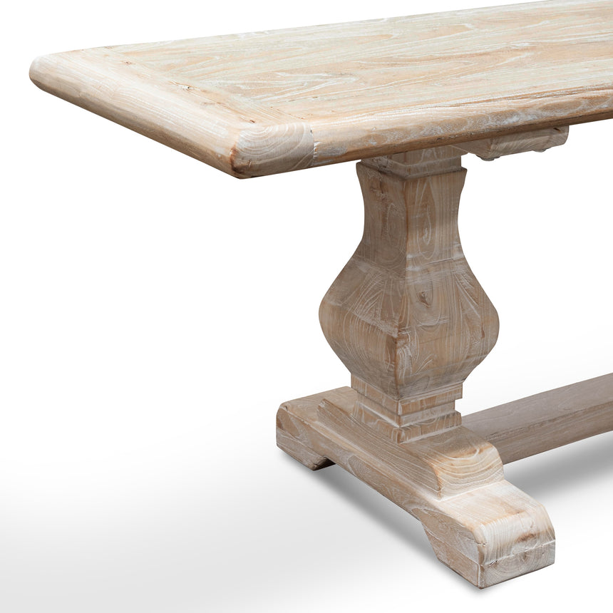 2m Reclaimed ELM Wood Bench - White Washed - View 4