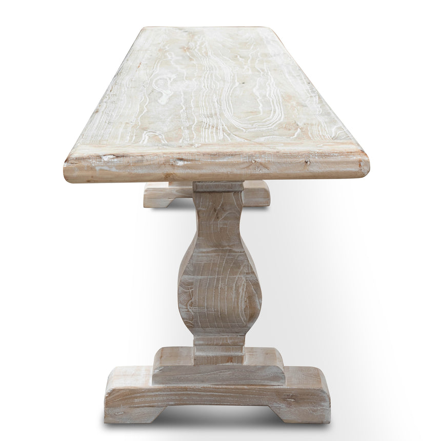 2m Reclaimed ELM Wood Bench - White Washed - View 5
