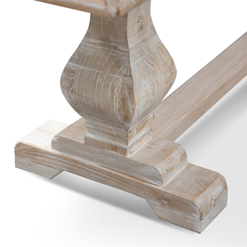 2m Reclaimed ELM Wood Bench - White Washed - View 6